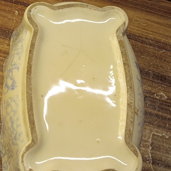 Vintage Roseville spongeware glazed pottery planter - Picture 4 of 6